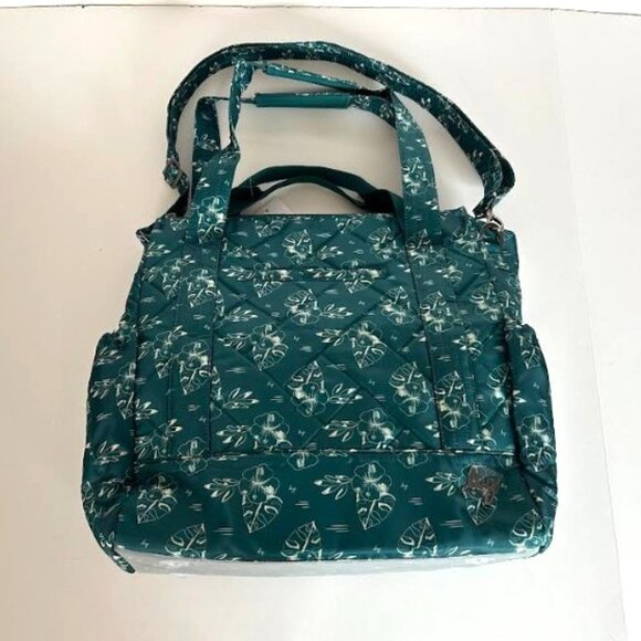 Lug Kerstin Lindquist Baby Yacht Carry-All Zip-Top Tote Aloha Outline Teal Green - Picture 7 of 13